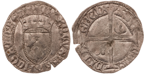 Petit blanc à l'écu couronné ou demi-florette, 1ère émission, 29 décembre 1426