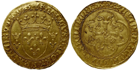 Ecu d’or, 3e type ou écu neuf, 2ème émission, 12 août 1445