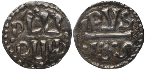 Denier au nom de Louis le Pieux pour l'abbaye Saint-Sulpice de Bourges