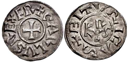 Denier de Charlemagne pour Bourges