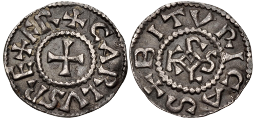 Denier de Charlemagne pour Bourges