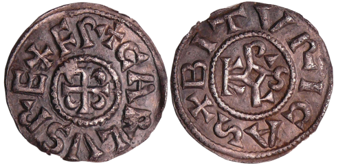 Denier de Charlemagne pour Bourges