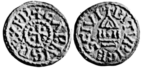 Denier au temple de Charles le Chauve