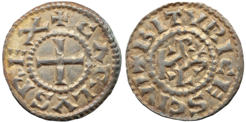 Denier au monogramme de Charles le Chauve