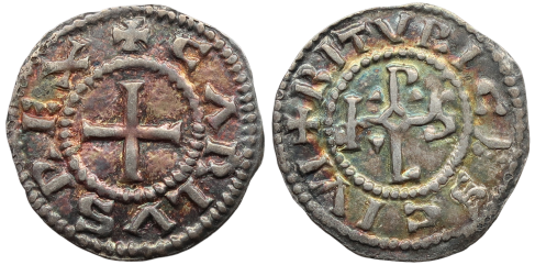 Obole au monogramme de Charles le Chauve