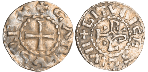 Obole au monogramme de Charles le Chauve