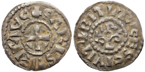 Denier au nom de Charles empereur