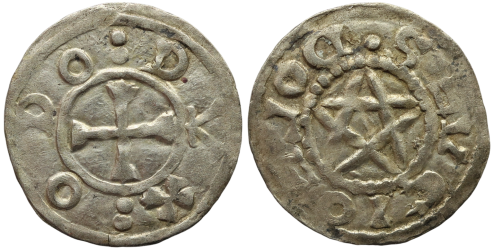 Denier au pentalpha des successeurs de Eudes l'Ancien