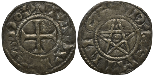 Denier au pentalpha de Raoul V de Déols