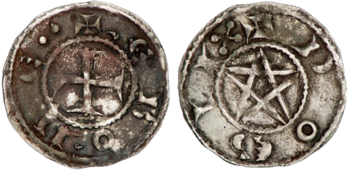 Denier au pentalpha de Ebbes II de Déols