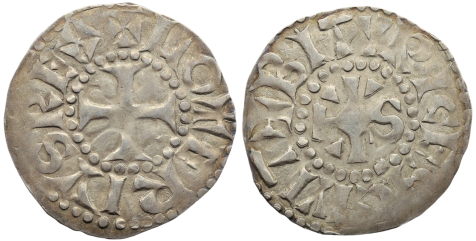 Denier de Lothaire au monogramme carolin