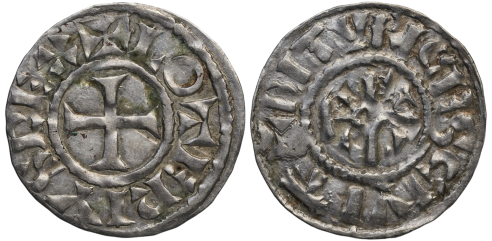 Denier de Lothaire au monogramme carolin
