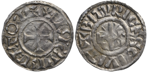 Denier de Lothaire au monogramme carolin