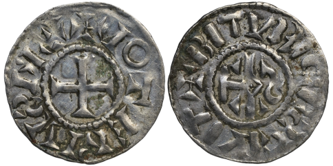 Denier de Lothaire au monogramme carolin