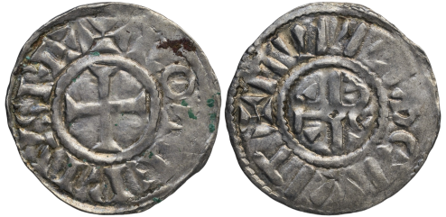 Denier de Lothaire au monogramme carolin