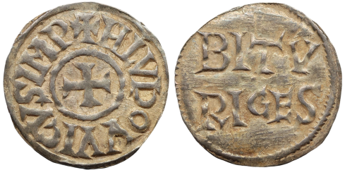 Denier de Louis le Pieux pour Bourges