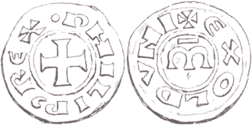 Denier de Philippe II pour Issoudun